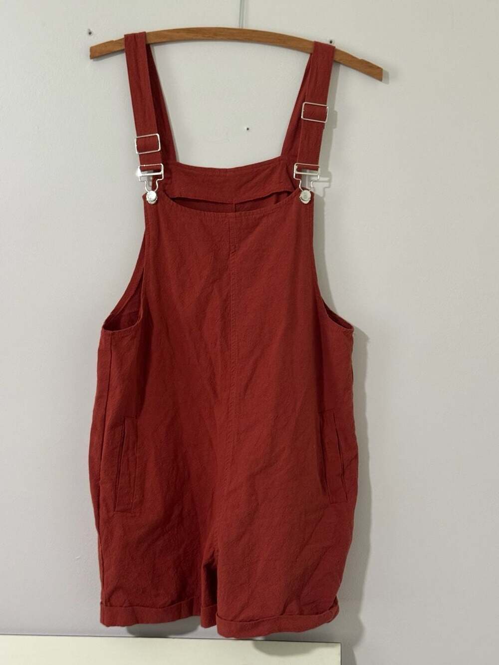 Fashion Bug Linen Cotton Short Overalls - Rust